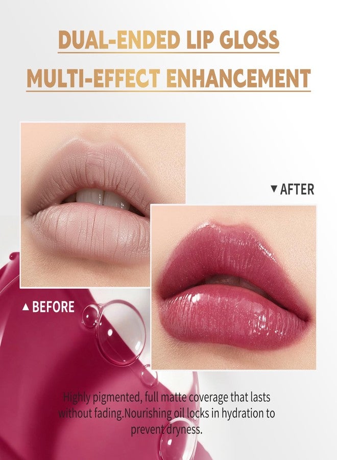 Color Nymph Matte Liquid Lipstick with Clear & Shimmer Lip Oil | 2PCS Lip Makeup Set for Women & Girls | High Pigment Color Long-Lasting Dual Ended Lip Gloss | Cruelty-Free & Vegan (2-Count, 03) - Image 4